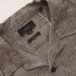 画像をギャラリービューアに読み込む, ヴィンス グレー ストライプ ヘンプ オープンカラー 半袖シャツ VINCE HEMP STRIPE S/S SHIRT CLASSIC FIT MEN