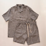 画像をギャラリービューアに読み込む, ヴィンス グレー ストライプ ヘンプ オープンカラー 半袖シャツ VINCE HEMP STRIPE S/S SHIRT CLASSIC FIT MEN
