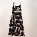 画像をギャラリービューアに読み込む, KARL LAGERFELD PARIS カールラガーフェルド ブラック ホワイト ペインティングチェック ポリドレス BLACK WHITE PAINTING-CHECK DRESS WOMEN
