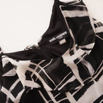 画像をギャラリービューアに読み込む, KARL LAGERFELD PARIS カールラガーフェルド ブラック ホワイト ペインティングチェック ポリドレス BLACK WHITE PAINTING-CHECK DRESS WOMEN