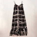 画像をギャラリービューアに読み込む, KARL LAGERFELD PARIS カールラガーフェルド ブラック ホワイト ペインティングチェック ポリドレス BLACK WHITE PAINTING-CHECK DRESS WOMEN
