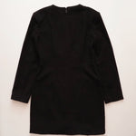 画像をギャラリービューアに読み込む, CK カルバンクライン ブラック Vネック 長袖 チュニック ワンピース ミニドレス CALVIN KLEIN BLACK LONG SLEEVES MINI TUNIC DRESS WOMENS