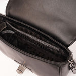 画像をギャラリービューアに読み込む, KARL LAGERFELD PARIS カールラガーフェルド ブラック レザー スウェード ショルダーバッグ BLACK LEATHER SUEDE SHOULDER BAG