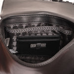 画像をギャラリービューアに読み込む, KARL LAGERFELD PARIS カールラガーフェルド ブラック レザー スウェード ショルダーバッグ BLACK LEATHER SUEDE SHOULDER BAG