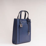 画像をギャラリービューアに読み込む, マークジェイコブス ネイビー×シルバー レザーショルダー&ミニトートバッグ MARC JACOBS NAVY SILVER LEATHER SHOULDER & MINI TOTE BAG WOMENS