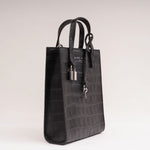 画像をギャラリービューアに読み込む, マークジェイコブス 型押しブラック ×シルバー レザーショルダー&ミニトートバッグ MARC JACOBS BLACK SILVER EMBOSSED LEATHER SHOULDER & MINI TOTE BAG WOMENS