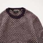 画像をギャラリービューアに読み込む, ヴィンス ボルドー×ホワイト バーズアイ柄 エクストラファインメリノウール セーター ニット VINCE BORDEAUX × WHITE EXTRAFINE MERINO WOOL BIRDSEYE SWEATER MENS