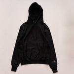 画像をギャラリービューアに読み込む, チャンピオン ブラック リバースウィーブ プルオーバー フーディ パーカー CHAMPION BLACK REVERSE WEAVE HOODIE WOMENS