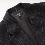 画像をギャラリービューアに読み込む, ラグアンドボーン ニューヨーク チャコールグレー ヴァージンウール ストライプ ブレザー ジャケット RAG&BONE NEWYORK CHARCOAL-GRAY STRIPED WOOL BLAZER JACKET WOMEN