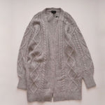 画像をギャラリービューアに読み込む, JOE'S JEANS ジョーズ ジーンズ グレー ウール&モヘア混 ケーブル編み ロングカーディガン GRAY WOOL MOHAIR MIX LONG CARDIGAN WOMEN