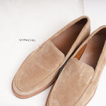 画像をギャラリービューアに読み込む, ビンス ヴィンス ベージュ スウェード エプロントゥ ローファー VINCE BEIGE SUEDE APRON TOE LOAFERS MENS