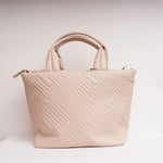 画像をギャラリービューアに読み込む, KARL LAGERFELD PARIS カールラガーフェルド ピンクベージュ PVレザー キルティング トートバッグ PINK BEIGE QUILTING TOTE-BAG