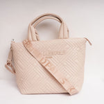 画像をギャラリービューアに読み込む, KARL LAGERFELD PARIS カールラガーフェルド ピンクベージュ PVレザー キルティング トートバッグ PINK BEIGE QUILTING TOTE-BAG