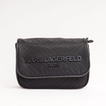 画像をギャラリービューアに読み込む, KARL LAGERFELD PARIS カールラガーフェルド ブラック ナイロン キルティング ミニショルダーバッグ BLACK NYLON QUILTING MINI SHOULDER BAG