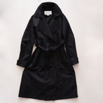 画像をギャラリービューアに読み込む, CK カルバンクライン ブラック リラックスフィット トレンチコート CALVIN KLEIN BLACK RELAX-FIT TRENCH COAT WOMENS
