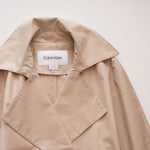 画像をギャラリービューアに読み込む, CK カルバンクライン ベージュ リラックスフィット トレンチコート CALVIN KLEIN BEIGE RELAX-FIT TRENCH COAT WOMENS