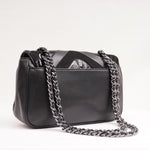 画像をギャラリービューアに読み込む, KARL LAGERFELD PARIS カールラガーフェルド ブラック レザー スウェード ショルダーバッグ BLACK LEATHER SUEDE SHOULDER BAG