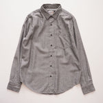 画像をギャラリービューアに読み込む, BEVILACQUA ベヴィラクア イタリア製 グレー ヘリンボーン シルク混 ストライプシャツ GRAY HERRINGBONE SILK-MIX STRIPED SHIRT WOMEN