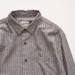 画像をギャラリービューアに読み込む, BEVILACQUA ベヴィラクア イタリア製 グレー ヘリンボーン シルク混 ストライプシャツ GRAY HERRINGBONE SILK-MIX STRIPED SHIRT WOMEN