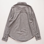 画像をギャラリービューアに読み込む, BEVILACQUA ベヴィラクア イタリア製 グレー ヘリンボーン シルク混 ストライプシャツ GRAY HERRINGBONE SILK-MIX STRIPED SHIRT WOMEN