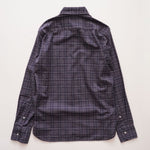 画像をギャラリービューアに読み込む, BEVILACQUA ベヴィラクア イタリア製 コットン ネイビー ウインドーペンチェックシャツ NAVY COTTON CHECK SHIRT WOMEN