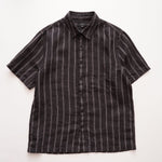 画像をギャラリービューアに読み込む, ヴィンス ブラック ヘンプ クラシックフィット 半袖シャツ VINCE BLACK HEMP CLASSIC FIT SHORT SLEEVE SHIRT MENS