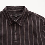 画像をギャラリービューアに読み込む, ヴィンス ブラック ヘンプ クラシックフィット 半袖シャツ VINCE BLACK HEMP CLASSIC FIT SHORT SLEEVE SHIRT MENS