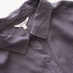 画像をギャラリービューアに読み込む, スプレンディッド チャコールグレー リネン長袖シャツ ブラウス SPLENDID CHARCOAL-GRAY LINEN SHIRT BLOUSE WOMENS