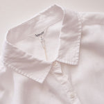 画像をギャラリービューアに読み込む, スプレンディッド ホワイト リネン混 半袖シャツ ブラウス SPLENDID WHITE LINEN-MIX SHIRT BLOUSE WOMENS