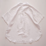 画像をギャラリービューアに読み込む, スプレンディッド ホワイト リネン混 半袖シャツ ブラウス SPLENDID WHITE LINEN-MIX SHIRT BLOUSE WOMENS