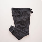 画像をギャラリービューアに読み込む, スプレンディッド リネン混 チャコールグレー サイドライン ジョガーパンツ SPLENDID LINEN CHARCOAL-GRAY SIDE-LINE JOGGER PANTS WOMENS