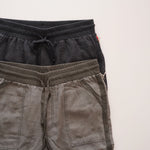 画像をギャラリービューアに読み込む, スプレンディッド リネン混 チャコールグレー サイドライン ジョガーパンツ SPLENDID LINEN CHARCOAL-GRAY SIDE-LINE JOGGER PANTS WOMENS