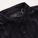 画像をギャラリービューアに読み込む, ヴィンス ネイビー ストライプ クラシックフィット シャツ VINCE NAVY STRIPED CLASSIC FIT SHORT SLEEVE SHIRT MENS