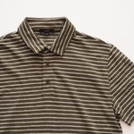 画像をギャラリービューアに読み込む, ヴィンス オリーブ×ヘザーグレー コットン ボーダーポロ VINCE OLIVE×WHITE BORDER COTTON POLO MENS