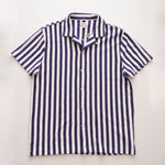 画像をギャラリービューアに読み込む, ジェークルー ネイビー×ホワイト ストライプ 半袖 オープンカラーシャツ J.CREW NAVY WHITE STRIPED S/S OPEN COLLAR SHIRTS MENS