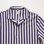 画像をギャラリービューアに読み込む, ジェークルー ネイビー×ホワイト ストライプ 半袖 オープンカラーシャツ J.CREW NAVY WHITE STRIPED S/S OPEN COLLAR SHIRTS MENS