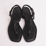 画像をギャラリービューアに読み込む, ビンス ヴィンス ブラックレザー トングデザインサンダル VINCE BLACK LEATHER SANDALS WOMENS