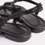 画像をギャラリービューアに読み込む, ビンス ヴィンス ブラックレザー トングデザインサンダル VINCE BLACK LEATHER SANDALS WOMENS