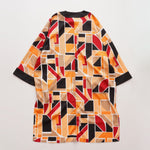 画像をギャラリービューアに読み込む, KARL LAGERFELD PARIS カールラガーフェルド マルチカラー グラフィックオープンフロントトップ MULTI GRAPHIC PRINT OPEN FRONT TOP WOMEN