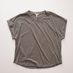 画像をギャラリービューアに読み込む, スプレンディッド カーキグレー ショートスリーブ Tシャツ ロールT SPLENDID SVB SHORT SLEEVE CREW-NECK TEE WOMENS