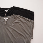 画像をギャラリービューアに読み込む, スプレンディッド カーキグレー ショートスリーブ Tシャツ ロールT SPLENDID SVB SHORT SLEEVE CREW-NECK TEE WOMENS