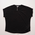 画像をギャラリービューアに読み込む, スプレンディッド ブラック ショートスリーブ Tシャツ ロールT SPLENDID BLACK SHORT SLEEVE CREW-NECK TEE WOMENS