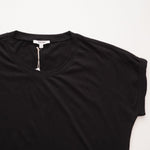 画像をギャラリービューアに読み込む, スプレンディッド ブラック ショートスリーブ Tシャツ ロールT SPLENDID BLACK SHORT SLEEVE CREW-NECK TEE WOMENS