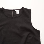 画像をギャラリービューアに読み込む, CK カルバンクライン ブラック リネン×コットン ノースリーブトップ ブラウス CALVIN KLEIN LINEN COTTON SLEEVELESS TOP WOMENS