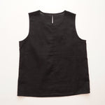 画像をギャラリービューアに読み込む, CK カルバンクライン ブラック リネン×コットン ノースリーブトップ ブラウス CALVIN KLEIN LINEN COTTON SLEEVELESS TOP WOMENS