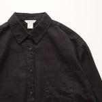 画像をギャラリービューアに読み込む, CK カルバンクライン ブラック リネン×コットン オーバーサイズ ポケットシャツ CALVIN KLEIN LINEN COTTON OVER-SIZE POCKET SHIRT WOMENS