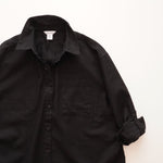 画像をギャラリービューアに読み込む, CK カルバンクライン ブラック リネン×コットン オーバーサイズ ポケットシャツ CALVIN KLEIN LINEN COTTON OVER-SIZE POCKET SHIRT WOMENS