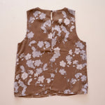 画像をギャラリービューアに読み込む, CK カルバンクラインジーンズ ブラウン フラワー柄 ポリタンクトップ ノースリーブブラウス CALVIN KLEIN JEANS BROWN FLOWER TANK TOP SLEEVELESS BLOUSE WOMENS