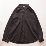 画像をギャラリービューアに読み込む, スプレンディッド チャコールグレー リネン長袖シャツ ブラウス SPLENDID CHARCOAL-GRAY LINEN SHIRT BLOUSE WOMENS