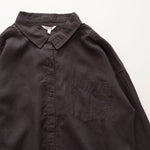 画像をギャラリービューアに読み込む, スプレンディッド チャコールグレー リネン長袖シャツ ブラウス SPLENDID CHARCOAL-GRAY LINEN SHIRT BLOUSE WOMENS